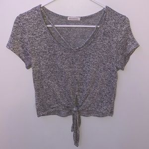 gray crop top